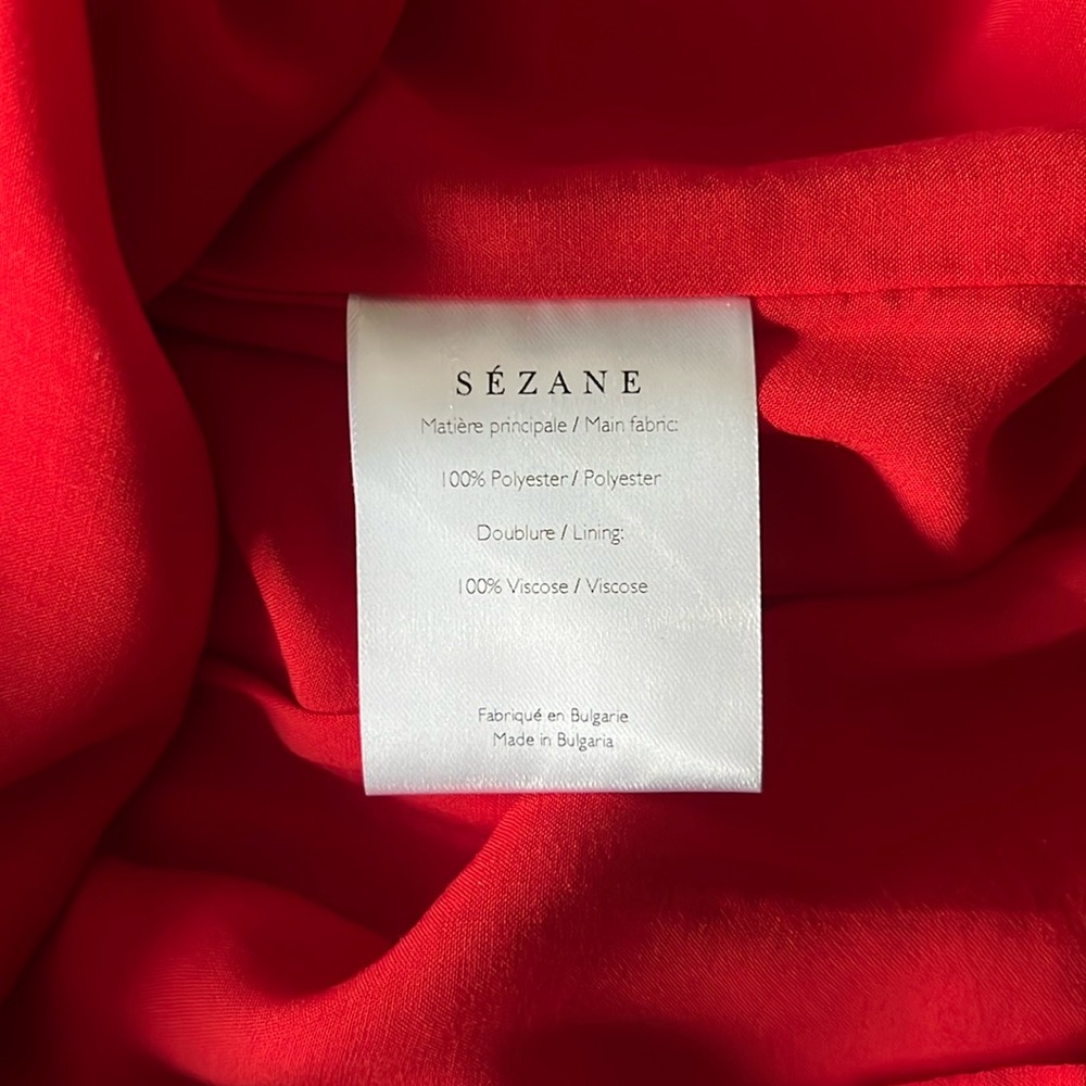 Sezane Ondine Dress Strapless Red Sundress size 6 - Picture 11 of 11